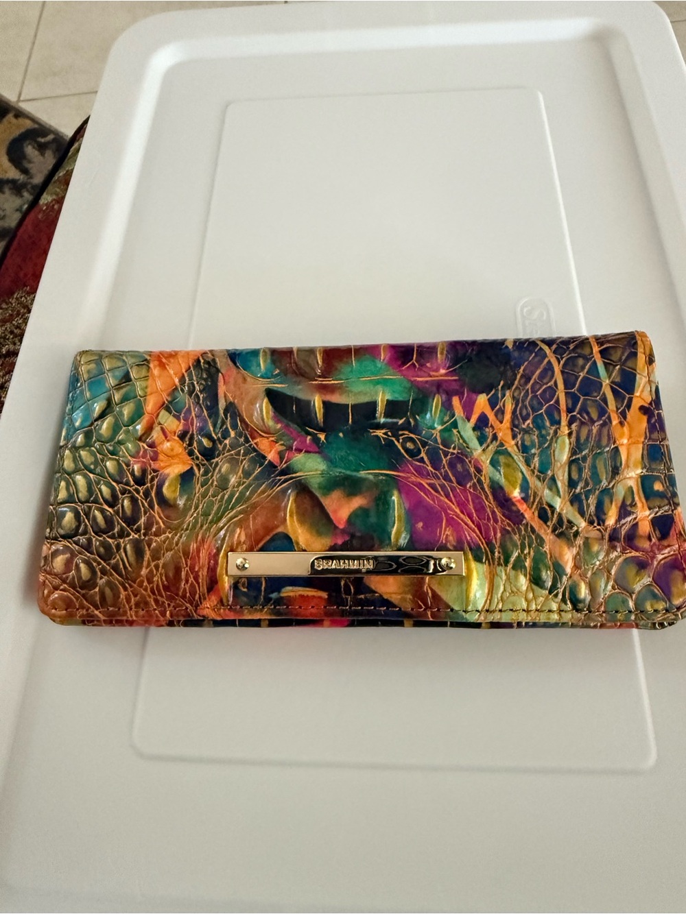 Brahmin Multicolor Croc-Embossed Leather Wallet
